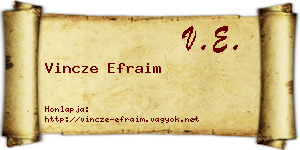 Vincze Efraim névjegykártya